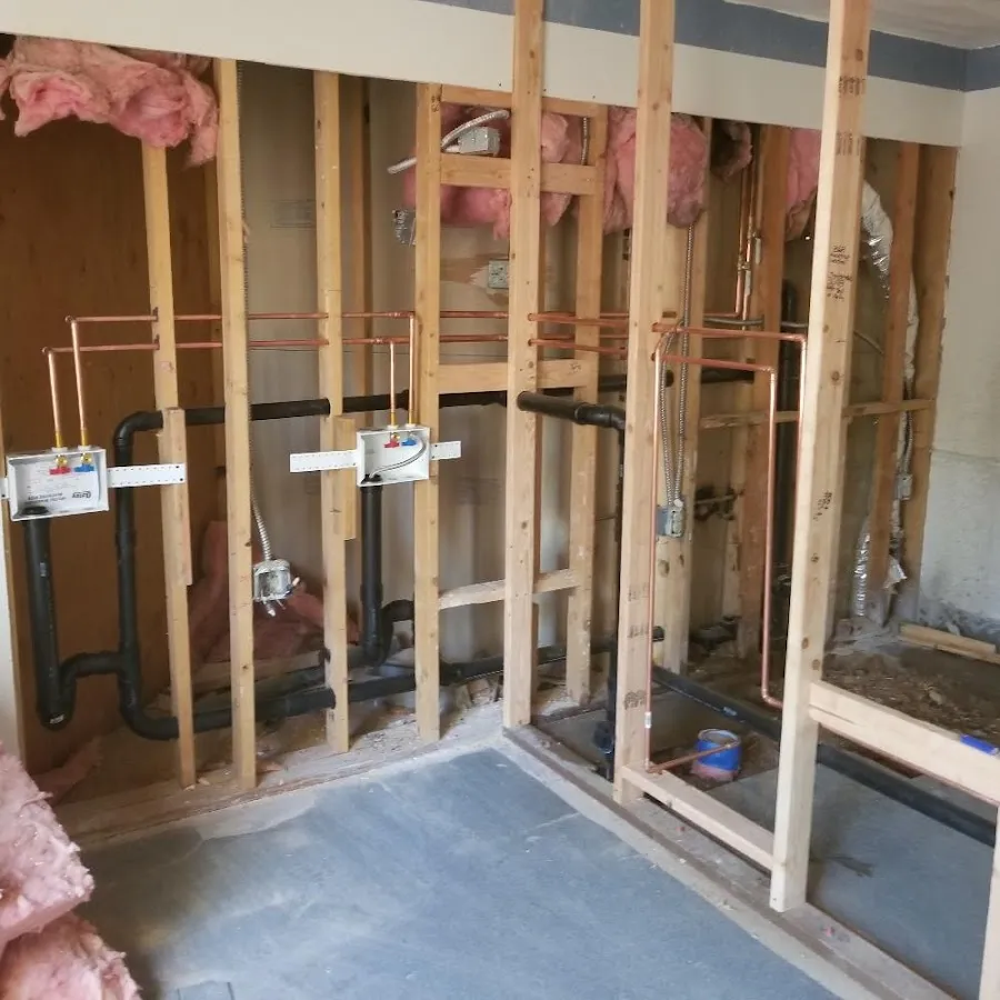 Copper pipe rough-in and plumbing installation in Mission Viejo
